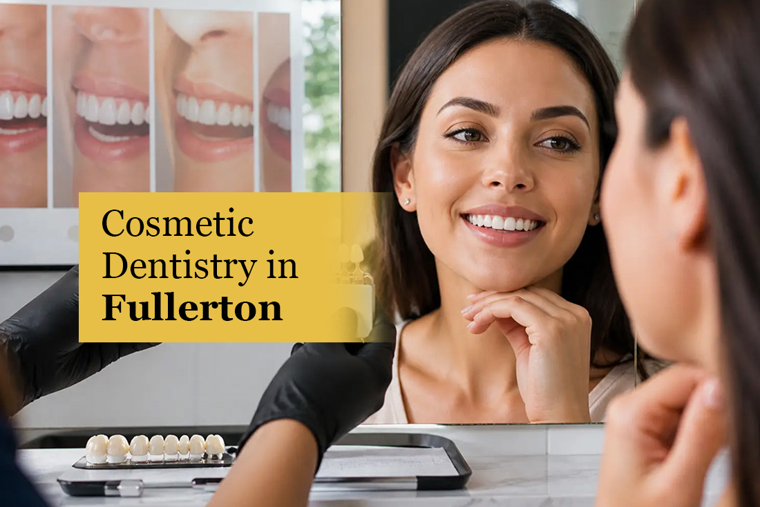 Patient and clinician reviewing veneer shade options together